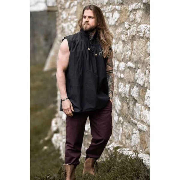 Louis Sleeveless Medieval Shirt - Black