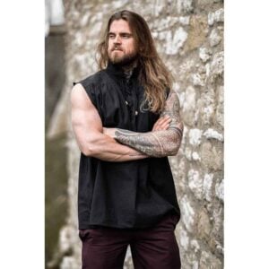 Louis Sleeveless Medieval Shirt - Black