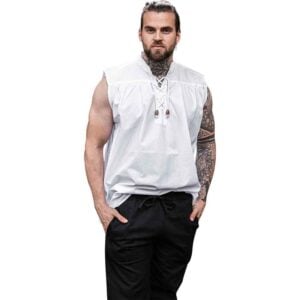 Louis Sleeveless Medieval Shirt - White