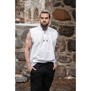 Louis Sleeveless Medieval Shirt - White