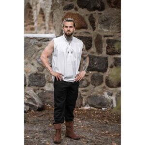Louis Sleeveless Medieval Shirt - White
