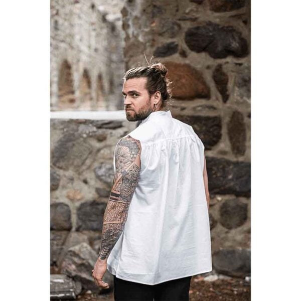 Louis Sleeveless Medieval Shirt - White