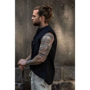 Jean Sleeveless Medieval Shirt - Black