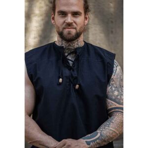 Jean Sleeveless Medieval Shirt - Black
