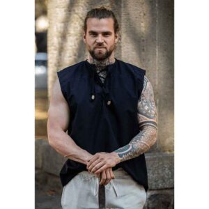 Jean Sleeveless Medieval Shirt - Black