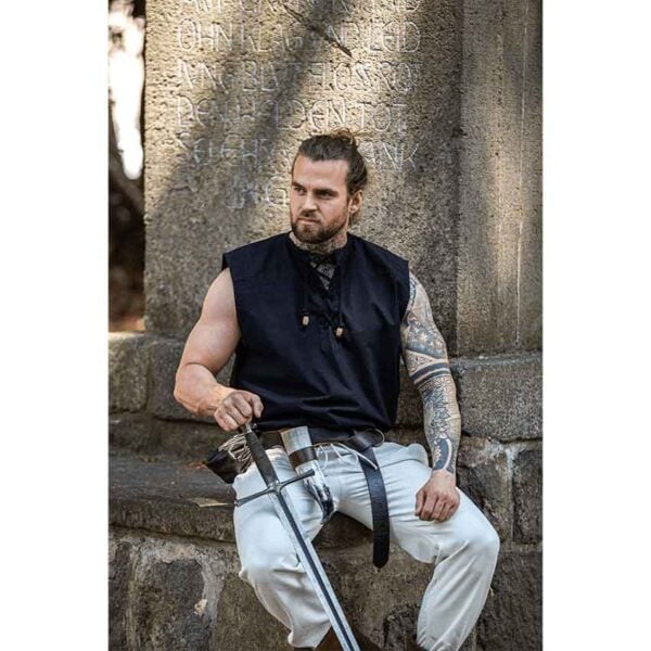 Jean Sleeveless Medieval Shirt - Black