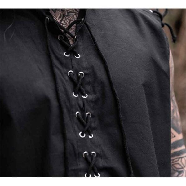 Ott Sleeveless Medieval Shirt - Black