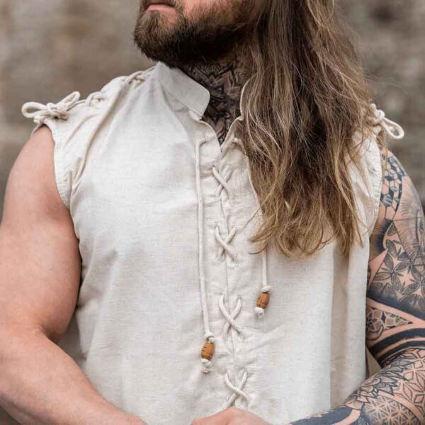 Henn Sleeveless Medieval Shirt - Natural