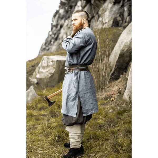 Halvar Linen Viking Tunic - Blue-Grey