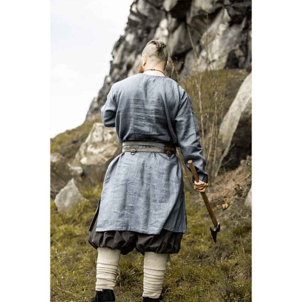 Halvar Linen Viking Tunic - Blue-Grey