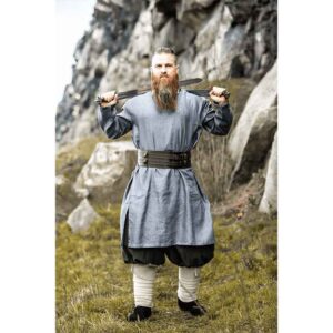 Halvar Linen Viking Tunic - Blue-Grey