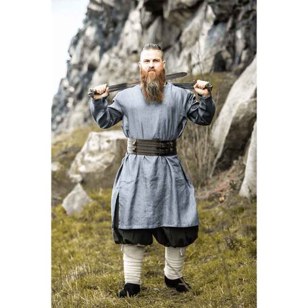 Halvar Linen Viking Tunic - Blue-Grey