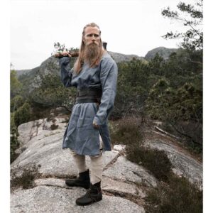 Halvar Linen Viking Tunic - Blue-Grey