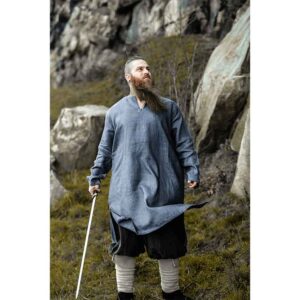 Halvar Linen Viking Tunic - Blue-Grey