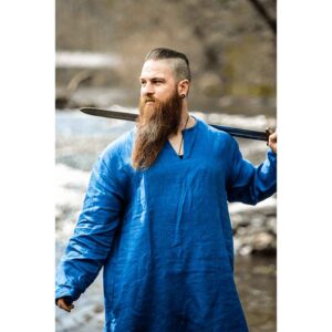 Halvar Linen Viking Tunic - Blue