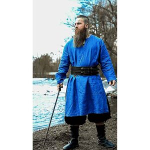 Halvar Linen Viking Tunic - Blue