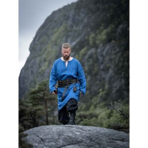 Halvar Linen Viking Tunic - Blue