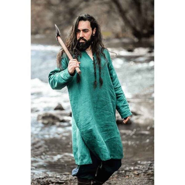 Halvar Linen Viking Tunic - Green