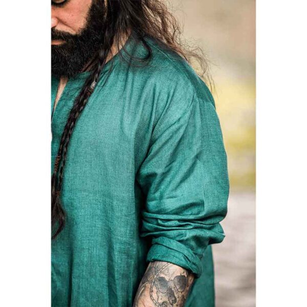 Halvar Linen Viking Tunic - Green