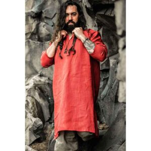Halvar Linen Viking Tunic - Red