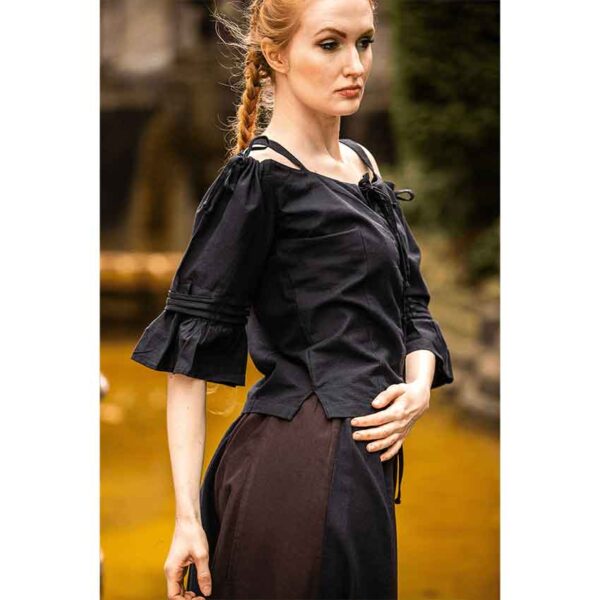 Prina Medieval Blouse - Black