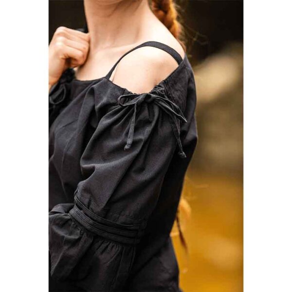 Prina Medieval Blouse - Black