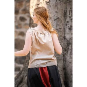 Adele Sleeveless Medieval Summer Blouse - Hemp