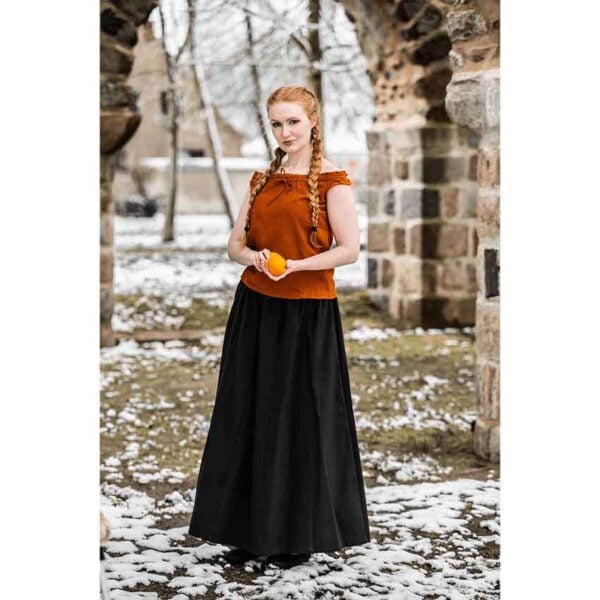 Adele Sleeveless Medieval Summer Blouse - Rust