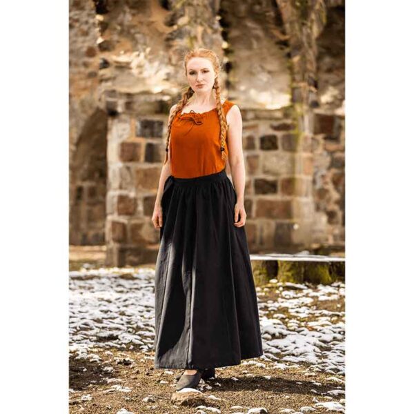 Adele Sleeveless Medieval Summer Blouse - Rust