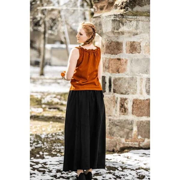 Adele Sleeveless Medieval Summer Blouse - Rust