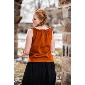 Adele Sleeveless Medieval Summer Blouse - Rust