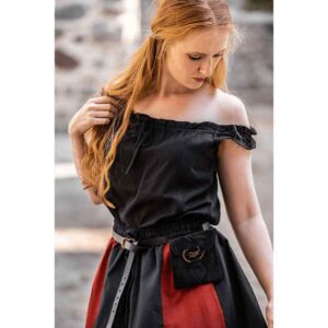 Adele Sleeveless Medieval Summer Blouse - Black