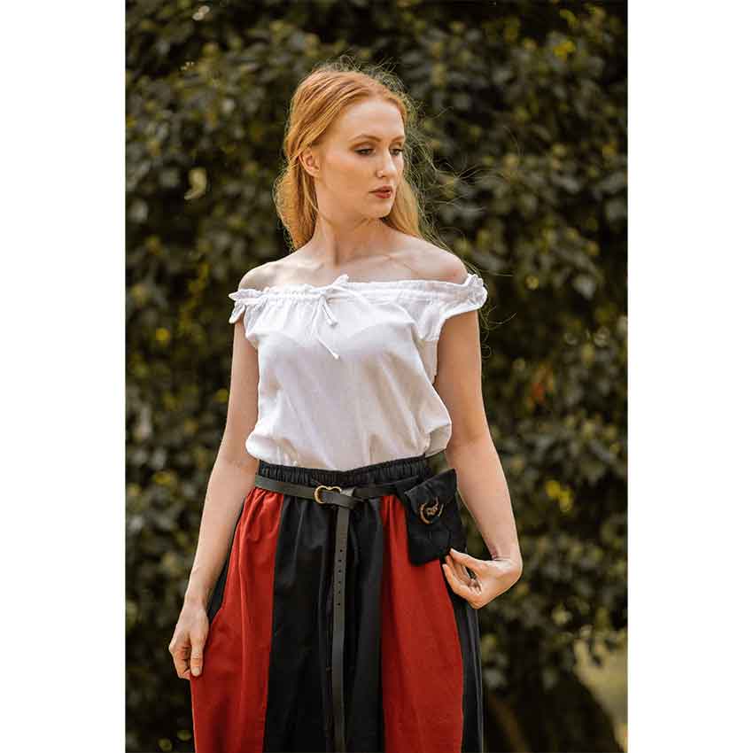 Adele Sleeveless Medieval Summer Blouse - White