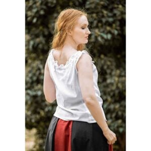 Adele Sleeveless Medieval Summer Blouse - White