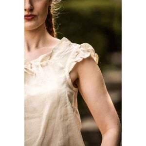Lotte Ruffled Medieval Summer Blouse - Natural