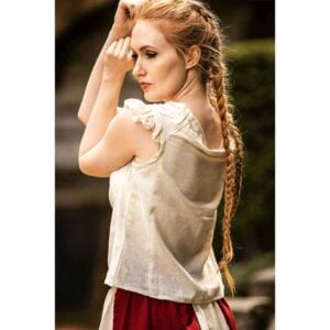 Lotte Ruffled Medieval Summer Blouse - Natural