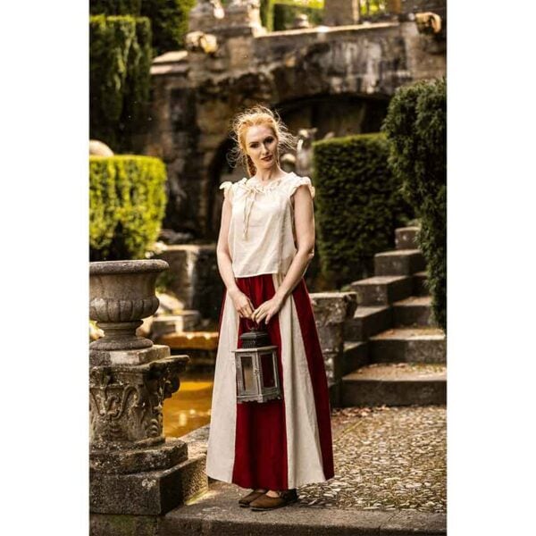 Lotte Ruffled Medieval Summer Blouse - Natural