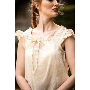 Lotte Ruffled Medieval Summer Blouse - Natural