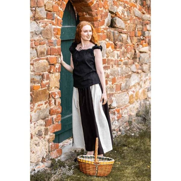 Lotte Ruffled Medieval Summer Blouse - Black