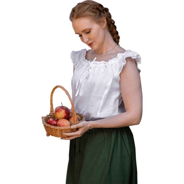 Lotte Ruffled Medieval Summer Blouse - White