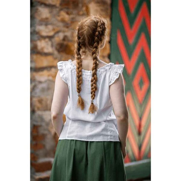 Lotte Ruffled Medieval Summer Blouse - White