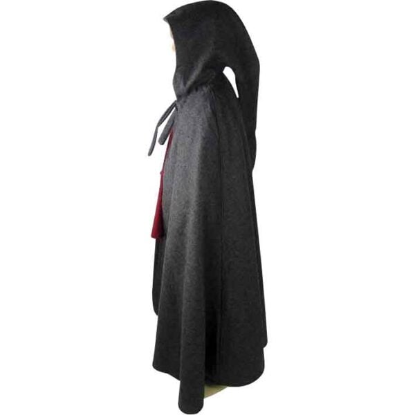 Henrik Kids Long Hooded Medieval Cloak - Grey