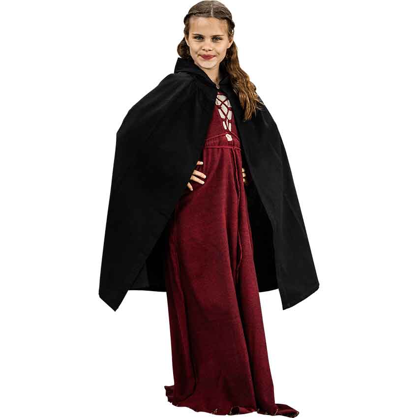 Cecilia Kids Medieval Cloak - Black
