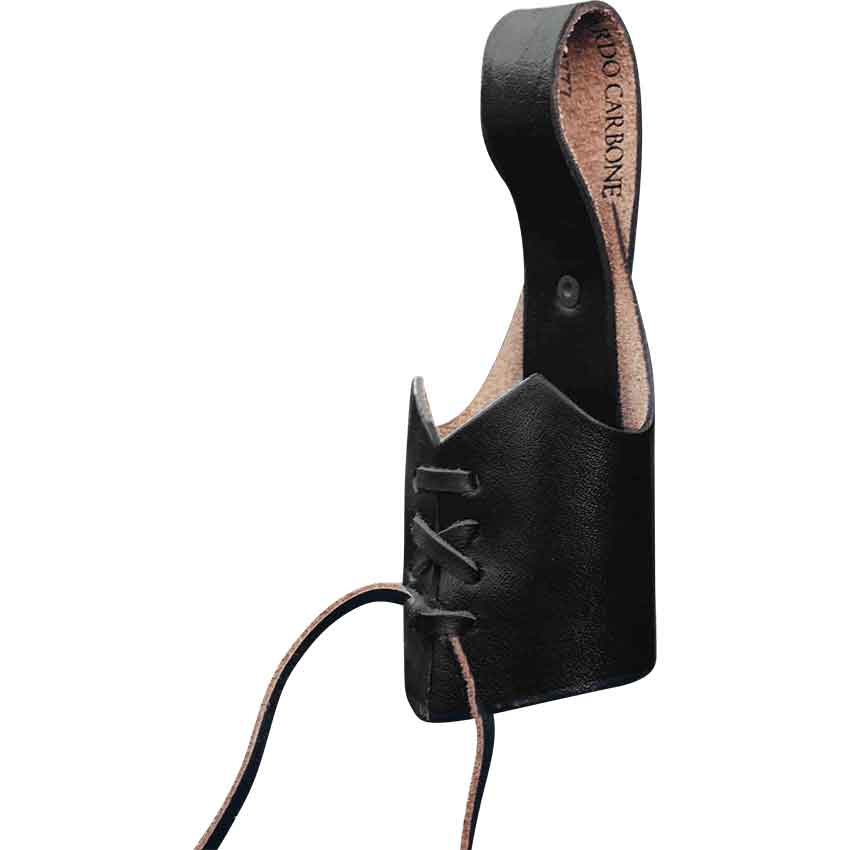 Hakon Leather Drinking Horn Holder - Black