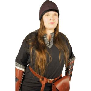 Ulf Viking Cap with Fur Trim - Brown with Dark Brown Fur