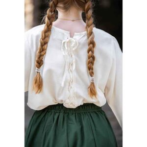 Irma Medieval Trumpet Sleeve Blouse - Natural