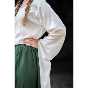 Irma Medieval Trumpet Sleeve Blouse - Natural