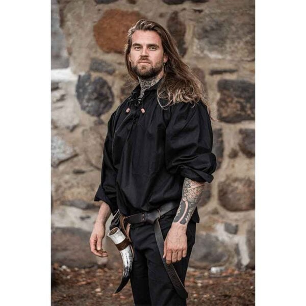 Georg Mens Medieval Shirt - Black