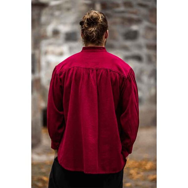 Friedrich Medieval Lace-Up Shirt – Wine Red