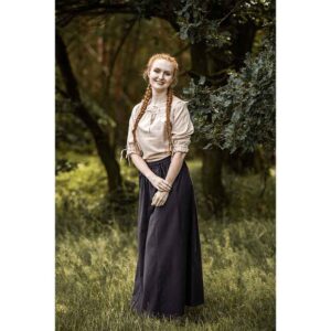 Sandra Short Sleeve Medieval Blouse - Hemp